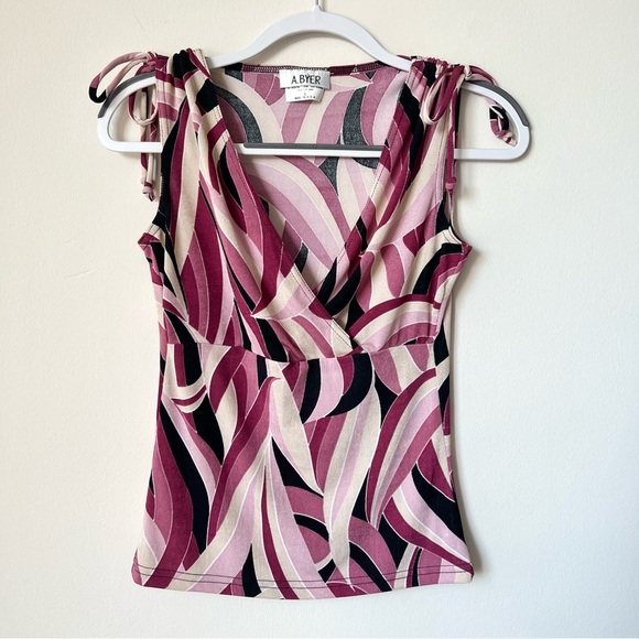 Vintage A. Byer Groovy Abstract Print Tank Top - Picture 1 of 5